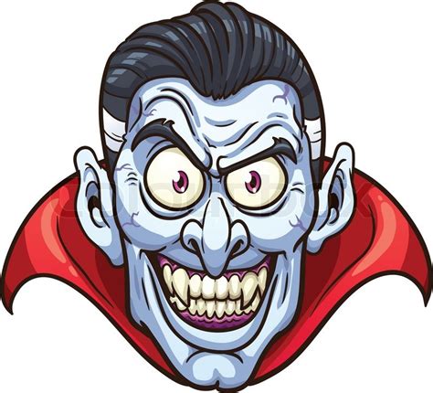 Vampire Face Vector Clip Art Illustration With Simple Gradients All