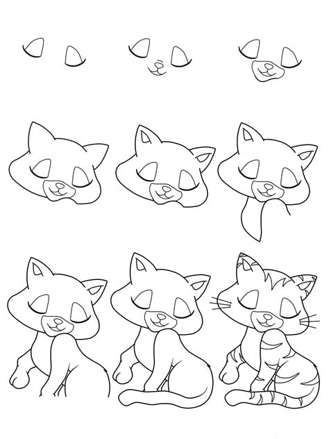 Übertragen sie die schablone auf das papier und schneiden sie aus. Ausmalbild Katzen: Wie malt man eine Katze? kostenlos ...