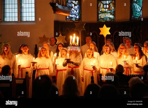 Santa Lucia Celebration In The Swedish Seaman´s Church At Christmas