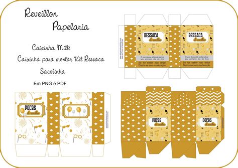 Kit Reveillon 3 Peças Papelaria Personalizada Arte Digital By