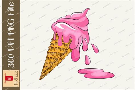 Melting Ice Cream Graphic Sublimation By Zemira Thehungryjpeg