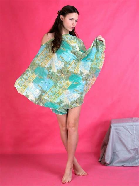 Sandra Ff Models Colorful Nightgown F