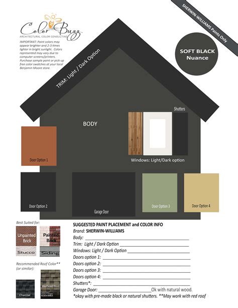 Home Exterior Paint Color Palette Sherwin Williams Dark Etsy Artofit