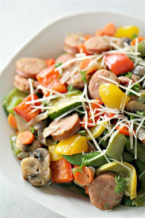 Low Carb One Pan Chicken Sausage And Vegetables Sitetitle