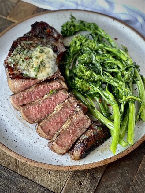 Grilled Ny Strip Steak With Garlic Herb Butter