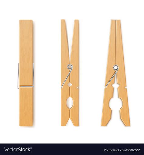Clothes Pin Set Housework And Laundry Clothespins Vector Image