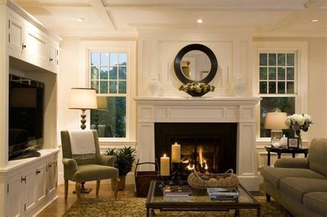 Empty living room in luxurious home. tv and fireplace adjacent walls | Family Rooms | Pinterest ...