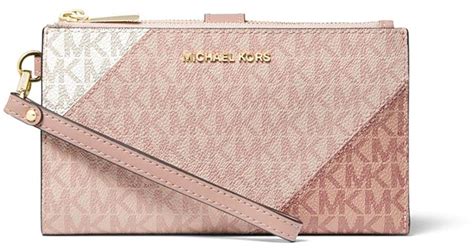 MICHAEL Michael Kors Small Color Block Logo Wallet In Pink Lyst