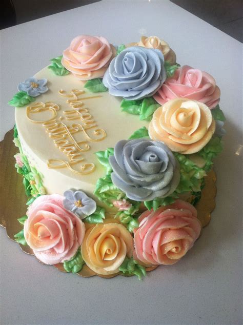 Spring Buttercream Cake Beautiful Piped Roses Pretty Cakes Cute