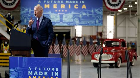Biden Visits Ford Criticizes Trump For Delaying Electric Vehicles
