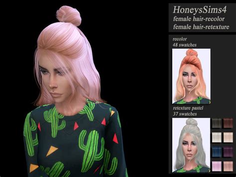 Female Hair Recolor Retexture Wings On0910 By Honeyssims4 Sims 4 Hair