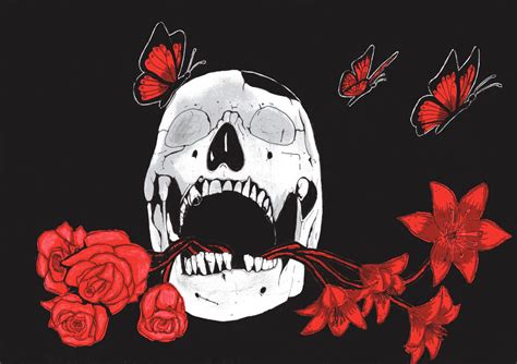 Skull Butterflies And Flowers By Noscrow On Deviantart