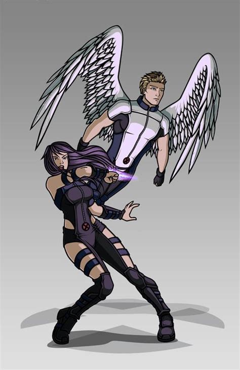 X Men Costume Redesign Angel And Psylocke By Hiroki8 On Deviantart X