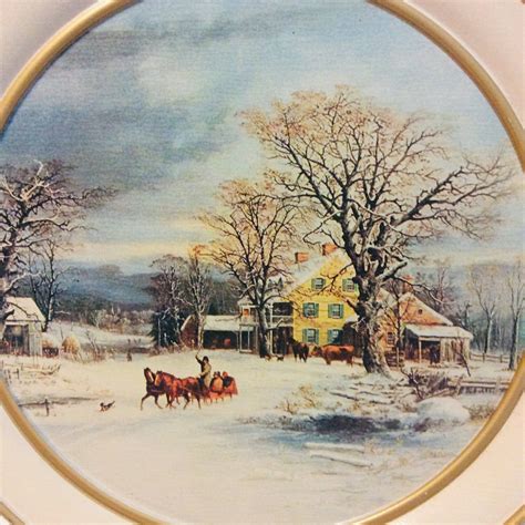 Vintage Large Winter Currier And Ives Tin Box Snow Named The Etsy