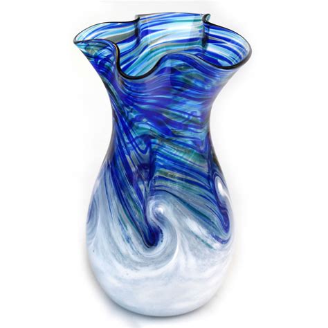 Glass Rocks Dottie Boscamp White Wave Series Fluted Glass Vase Sweetheart Gallery