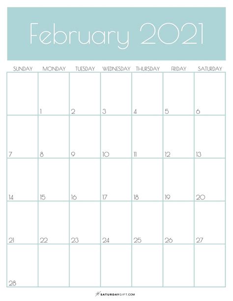 We are proud to offer simple, sleek calendars in the pdf format so that anyone can be prepared. Febuary 2021 Calendar Cute | 2022 Calendar