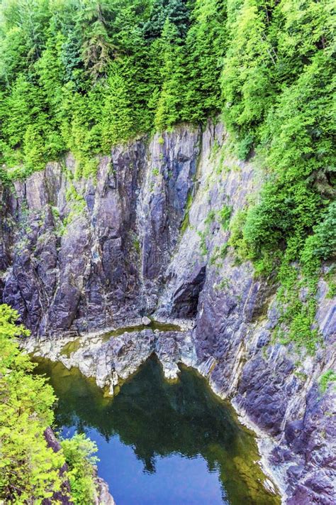 Capilano River Chasm Cliffs Vancouver British Columbia Canada Stock