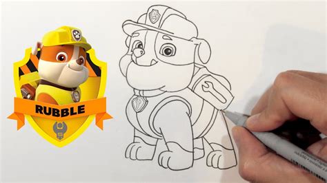 How To Draw Rubble From Paw Patrol Youtube