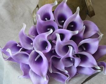 10 Lilac Calla Lily Stems Real Touch Flowers DIY Silk Wedding Etsy