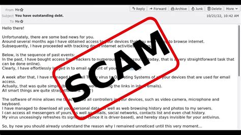 You Have Outstanding Debt Email Sextortion Scam Youtube