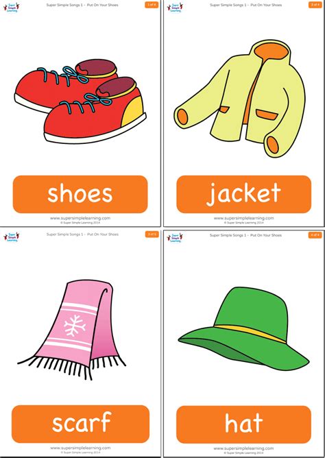 Put On Your Shoes Super Simple English Lessons For Kids Flashcards