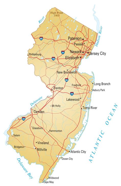 New Jersey Map Us New Jersey State Map Whatsanswer