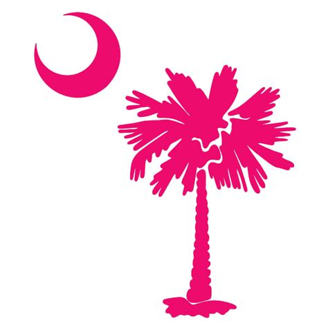 South Carolina Palmetto Tree And Crescent Moon Decal Set Of 2