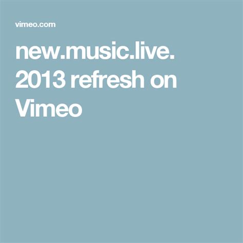 2013 Refresh On Vimeo Refreshing Branding Design