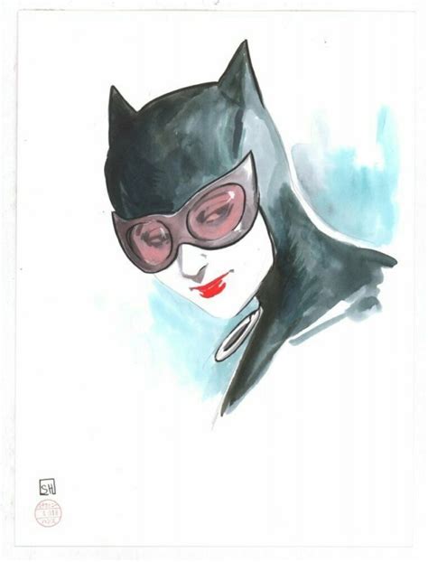 Catwoman Painted Art Portrait Signed Art By Stephanie Hans Comic