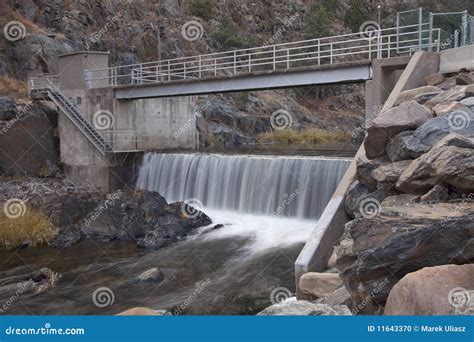 Diversion Dam On A Mountain River Stock Photo Image Of Shade White