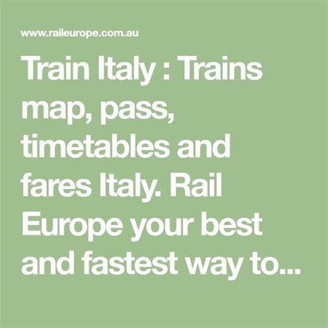 Train Italy Trains Map Pass Timetables And Fares Italy Rail Europe