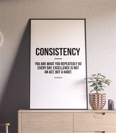 Consistency Excellence Habit Printable Motivational Quote Home