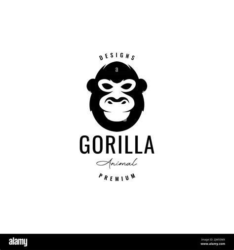 Face Black Gorilla Retro Logo Design Stock Vector Image And Art Alamy