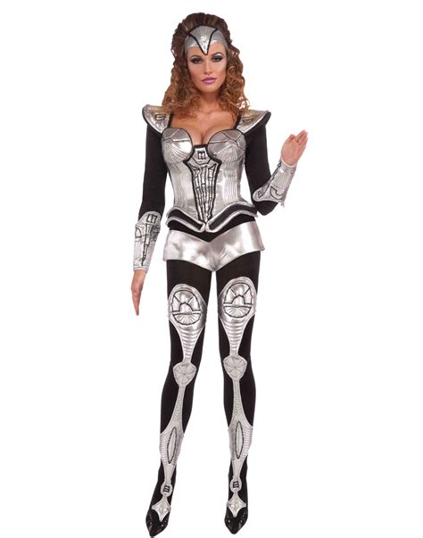 Sexy Cyborg Robot Silver Futuristic Womens Halloween Costume Ml Ebay