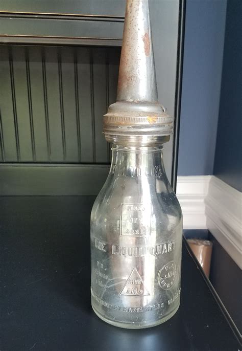 Vintage Oil Bottle Manufactured By Hazel Atlas Etsy