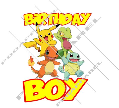 Birthday Boy Pokemon Pngsvg Etsy