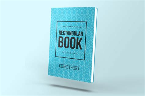 Free Floating Rectangular Book Mockup — Medialoot