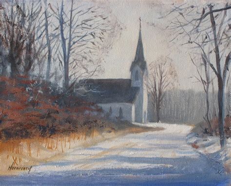 Neil Heimsoth Painting Winter Church