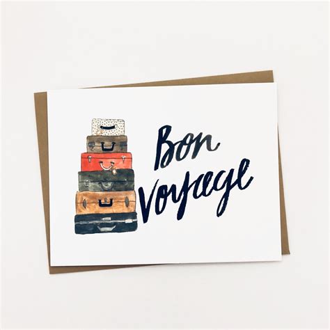 Bon Voyage Card Bon Voyage Cards Goodbye Cards Good Luck Cards