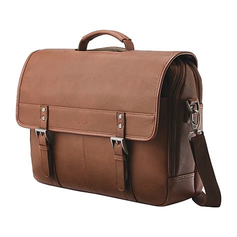 Samsonite Classic Leather Pocket Briefcase Cognac 126040 1221 Staples