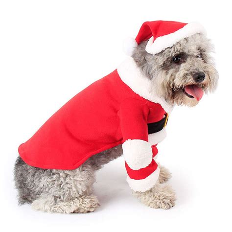 Xs Klinkamz Pet Christmas Costume Dog Suit With Cap Santa Claus Coat