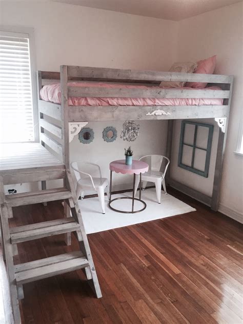 Bunk beds with stairs instructions. Twin/Twin XL rustic chic loft bed WITH Stairs