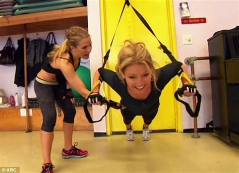 Kelly Ripa Is Put Through Her Paces By A Trainer During A Gruelling