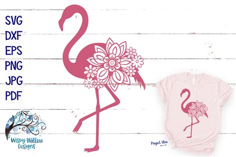 Floral Flamingo Svg Cut File