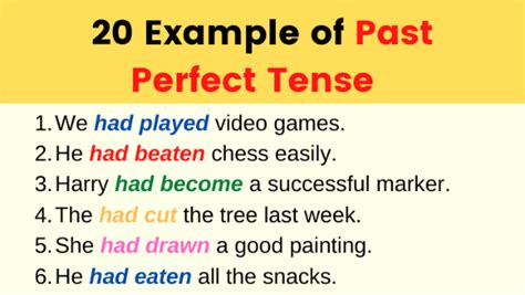 Past Perfect Tense Sentences Tenses Examples Tenses Perfect Tense Hot