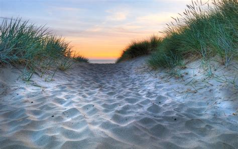 Sand Ocean Grass And Sunset Wallpapers Beach Wallpaper Beach Beach Photos
