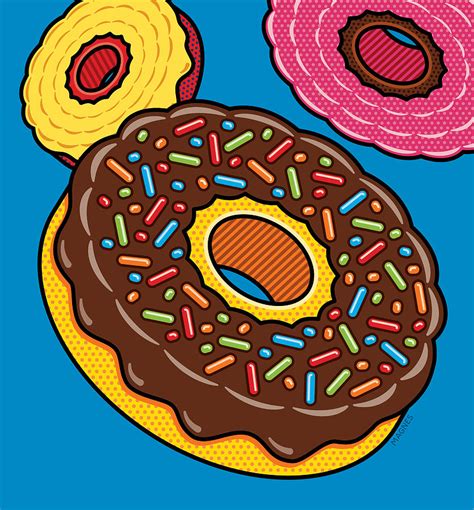 Doughnuts On Blue Digital Art By Ron Magnes