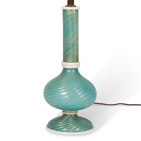 Turquoise Swirl Glass Table Lamp By Venini S At Stdibs