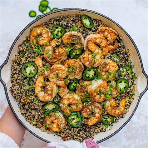 Spicy Cajun Shrimp Quinoa Skillet For Clean Eating Dinner Ideas