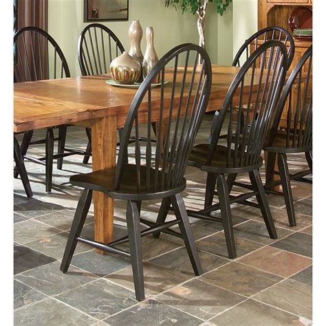 Rustic Traditions Windsor Side Chair Black Set Of 2 Intercon